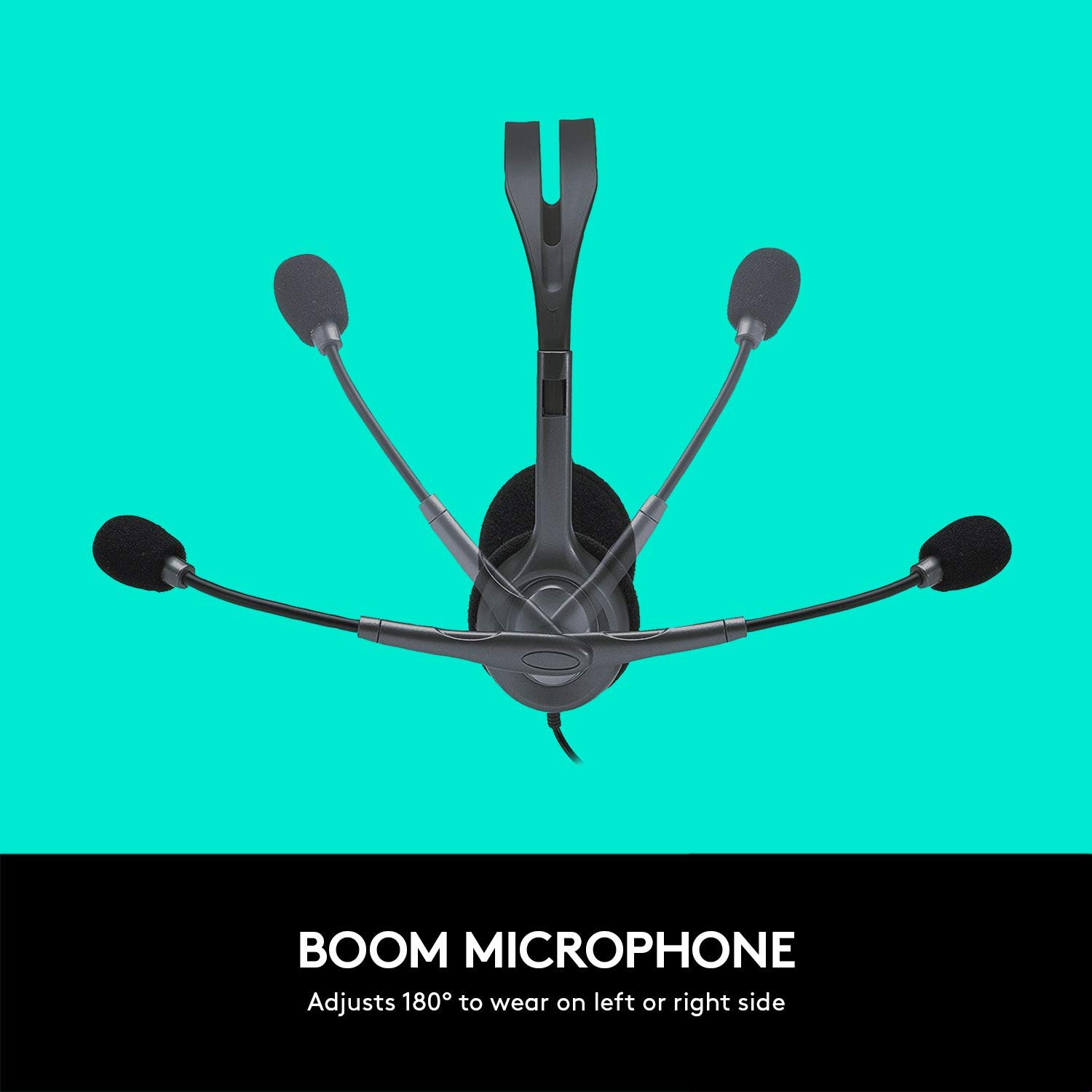 Logitech H111 Wired On Ear Headphones With Mic Black - Image 5