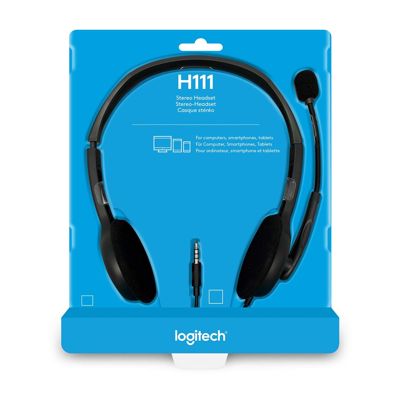 Logitech H111 Wired On Ear Headphones With Mic Black - Image 6